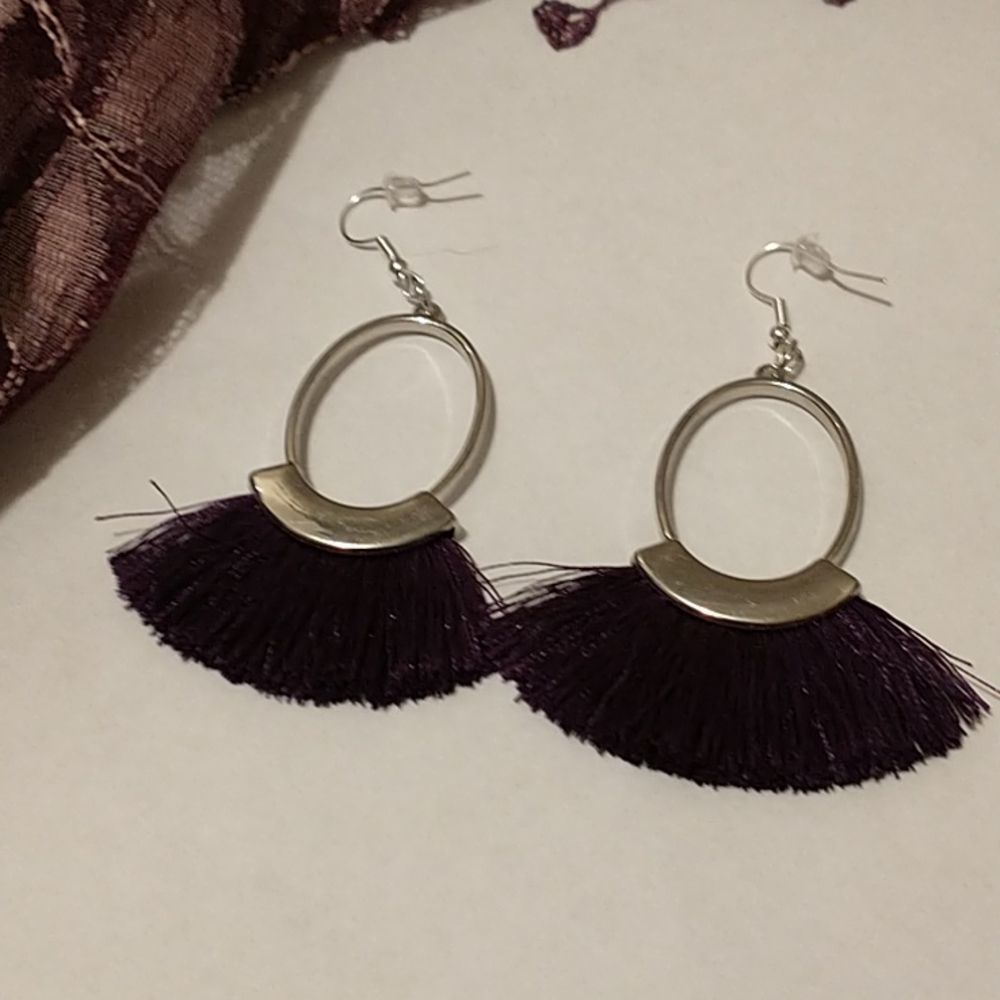 Purple Tassel Earrings!
